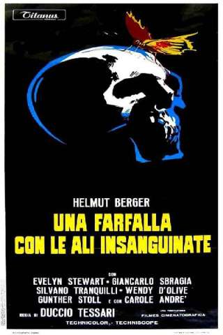 Una farfalla con le ali insanguinate